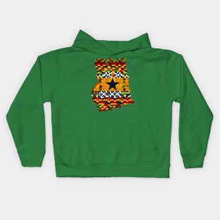 Ghana Map Kente Pattern Kids Hoodie